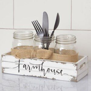 New Farmhouse storage caddy with Jars